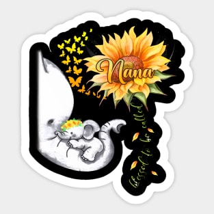 Blessed To Be Called Nana Sunflower Elephant Mothers Day Sticker